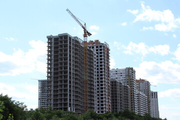 Fototapeta na wymiar construction of the building. building under construction in city of Kiev