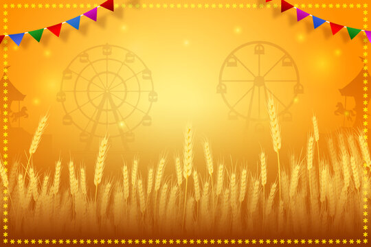 Festival and Fun Fair Carnival Harvest background concept. Vector illustration, poster, and banner template.