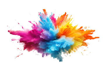 Explosion of colored powder isolated on background