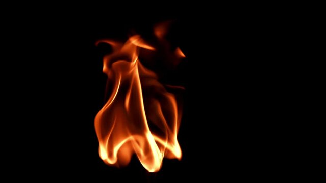 Flames on black background. Filmed is slow motion 1000 fps. High quality FullHD footage