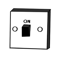 Electric light switch off and on button line drawing vector icon doodle illustration