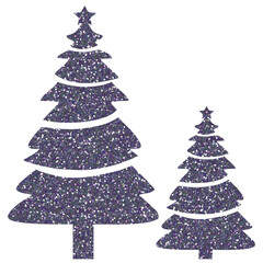 Gray christmas tree glitter on transparent background. Christmas icon.Design for decorating,background, wallpaper, illustration

