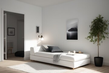 Fototapeta na wymiar Aesthetic white interior