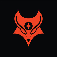 Minimalist Fox Head With Star Shape Logo Concept