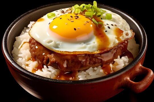 美味しそうなロコモコ丼　with generative ai