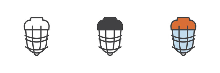 Hockey Face Mask different style icon set