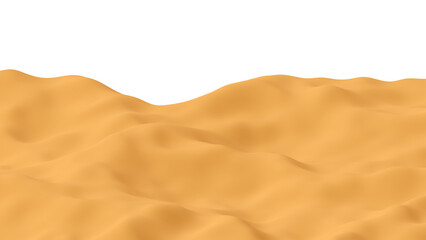 Realistic desert scene or sand dunes in 3d rendering for landscape concept
