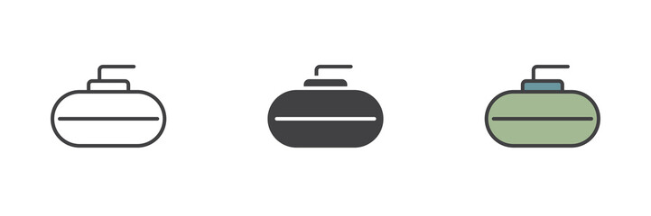 Curling stone different style icon set