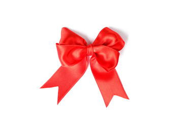 PNG,red ribbon with bow,gift concept, isolated on white background