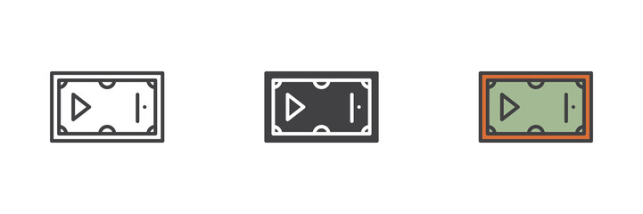 Snooker table different style icon set