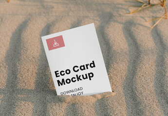 Paper Brochure on Beach Mockup