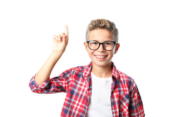 PNG,boy in glasses and shirt, isolated on white background