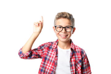 PNG,boy in glasses and shirt, isolated on white background