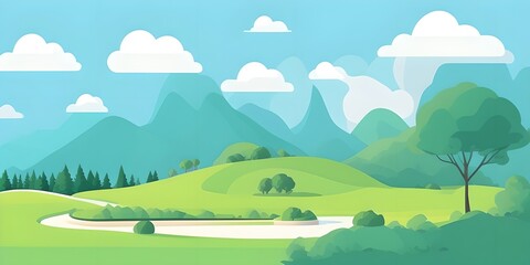 Obraz na płótnie Canvas Summer forest game background, generative ai