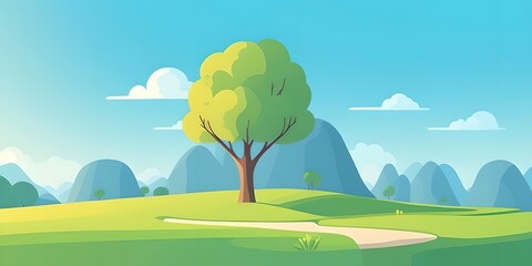Obraz premium Summer forest game background, generative ai