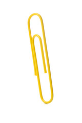 PNG,yellow paper clip, isolated on white background