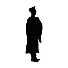 Student Graduating Silhouette Collection For Design Elements Templates