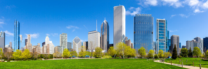 Obraz premium Chicago city skyline skyscraper panorama in the United States