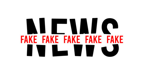 Fake news lettering isolated illustration