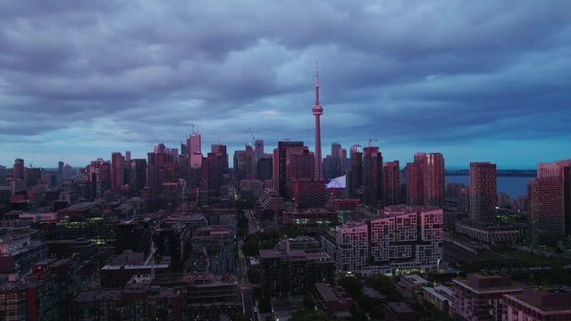 Toronto's Skyline, Canada, Ontario Drone Video 4K Slow Motion #TouristDestination #Banks #Business Captured by Anthony Saleh