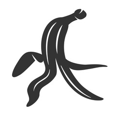 Banana silhouette isolated on white background. Simple style. Vector illustration