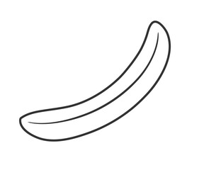 Banana silhouette isolated on white background. Simple style. Vector illustration