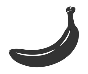 Banana silhouette isolated on white background. Simple style. Vector illustration
