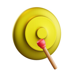 gong and beater 3d illustration