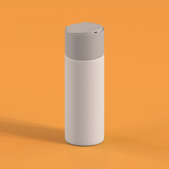 Monochrome Bottle on Orange Background, 3d Rendering