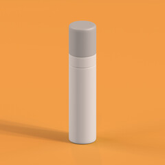 Monochrome Bottle on Orange Background, 3d Rendering