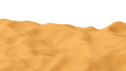 Realistic desert scene or sand dunes in 3d rendering for landscape concept