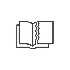 Book torn page line icon