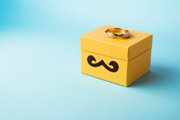 Obraz premium yellow box and ring Generative Ai