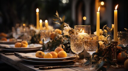 Fototapeta na wymiar christmas table setting, wedding
