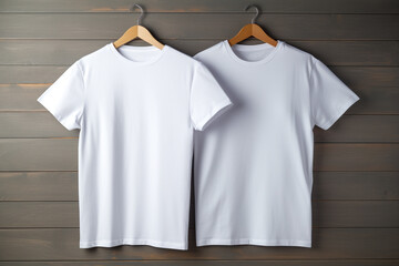 white t-shirt on hangers Generative Ai
