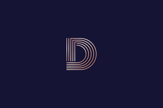d line style letter brand design style creative golden wordmark design typography illustration, d design golden 