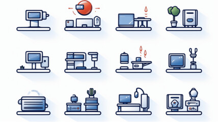 outline icons about the hosting