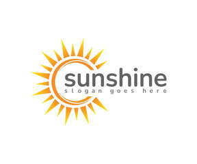 Sun logo design template. Sun icon vector design template