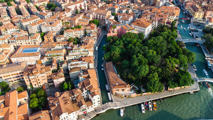 Fototapeta na wymiar Venice from above drone aerial view