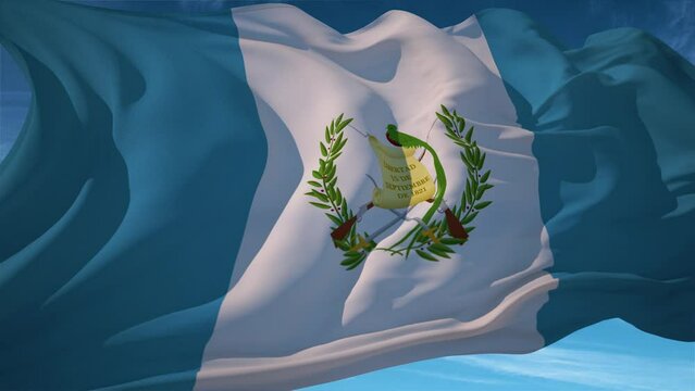 Waving flag loop. National flag of Guatemala