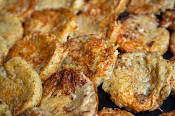 Texture and structure of potato pancake.