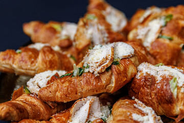 Croissants with stuffing, Chicken Filled.