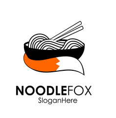 noodel fox logo design concept 