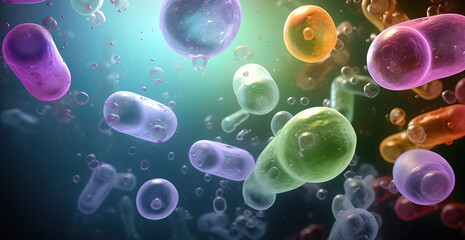 3d rendered illustration of  colorful bacteria