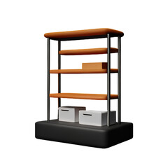Modern shelf isolated on white background