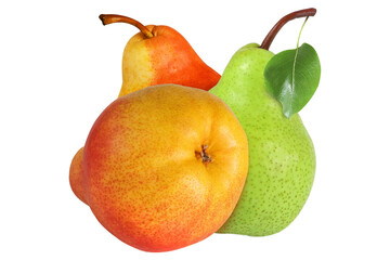 Pears on an isolated white background.