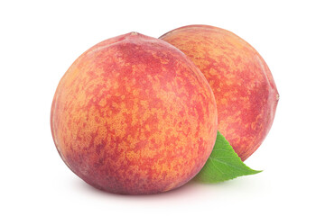 Peaches on an isolated white background.