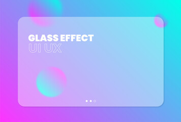 Glass Effect with bubbles background UI Vector Design 