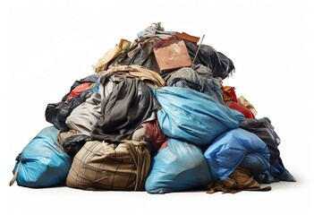 Pile of trash collection of garbage heap