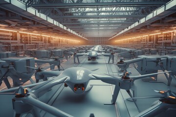 Military drone industry factory building